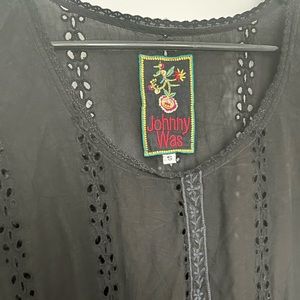 Johnny Was Black eyelet dress size small